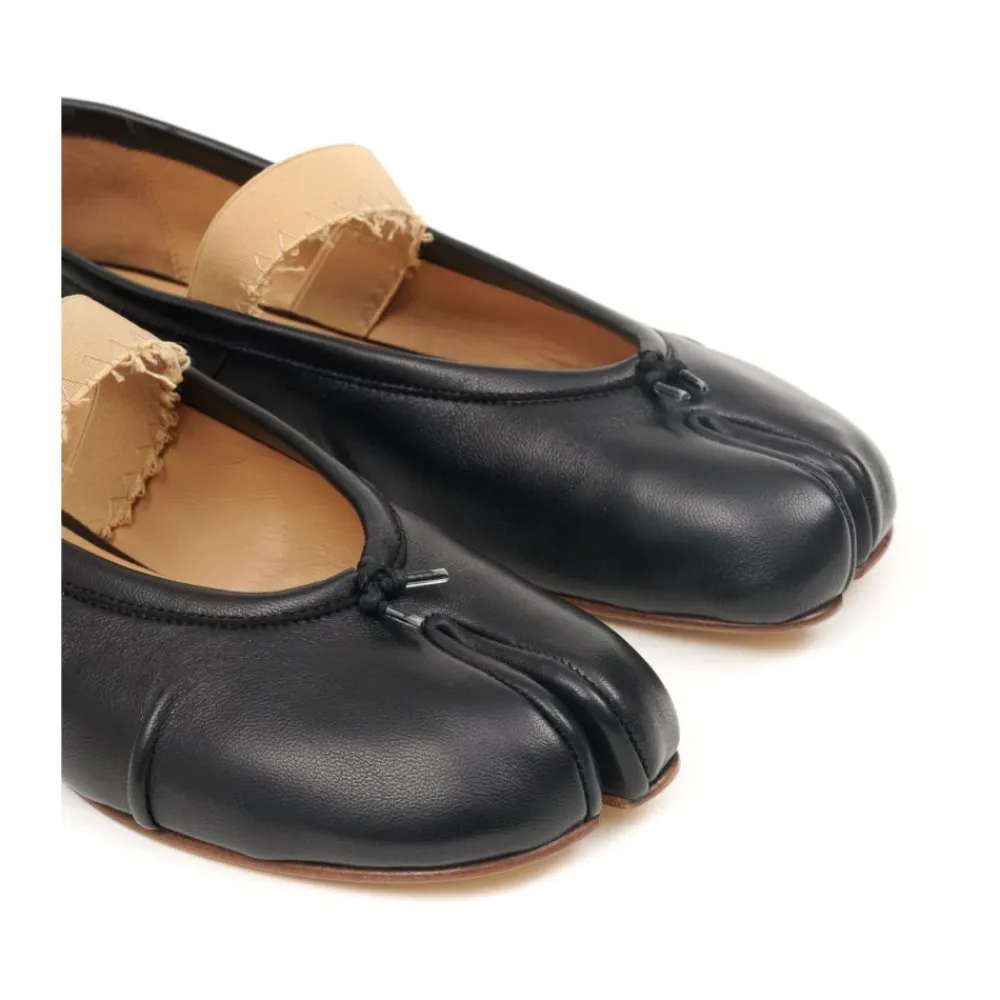 Maison Margiela Ballerina Sko*e Tabi Ballet Flats Elastikbånd Sort