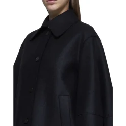 Harris Wharf London Jakker*e Uldfrakker Sort