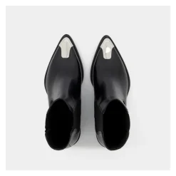 Alexander McQueen Chelsea Boots*/Sølv Læder Boxcar Støvler Sort