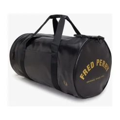 Fred Perry Rejsetasker*Sporty Stor Barrel Taske i Sort