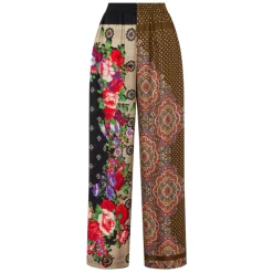Moschino Bukser*Stampa Piazzata Mix Foulard Wide Trousers Multifarvet