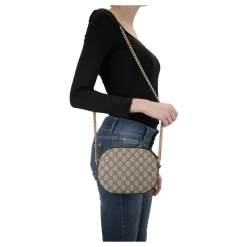 Gucci Skuldertasker*Stilfuld læder crossbody taske Beige