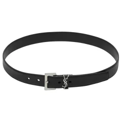 Saint Laurent Bælter*Stilfuldt bælte til mænd og kvinder Sort
