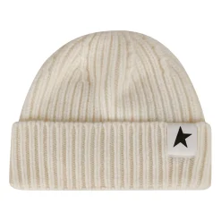 Golden Goose Huer & Kasketter*Stjerne Patch Strik Hue Hat Hvid