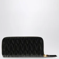 Miu Miu Punge & Kortholder*Stor Matelassé Nappa Læderpung Sort