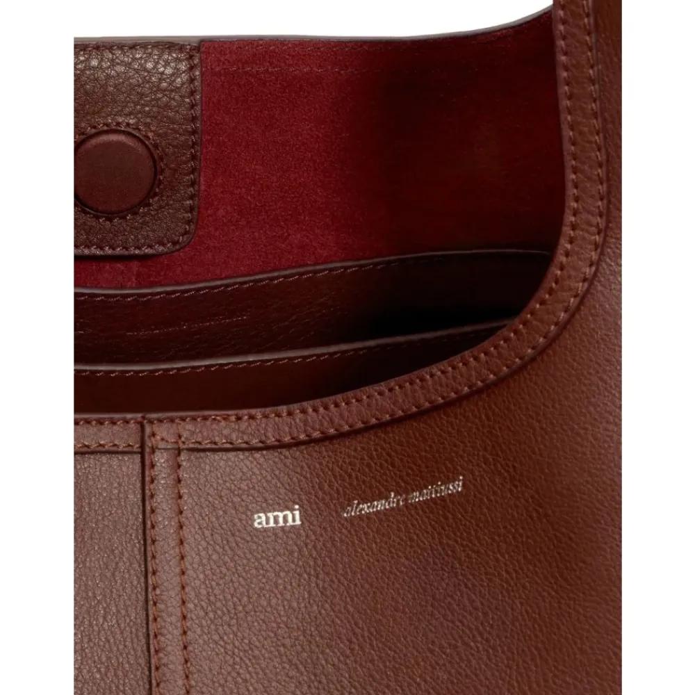 Ami Paris Indkøbstasker*Stor taske med tophåndtag Brun