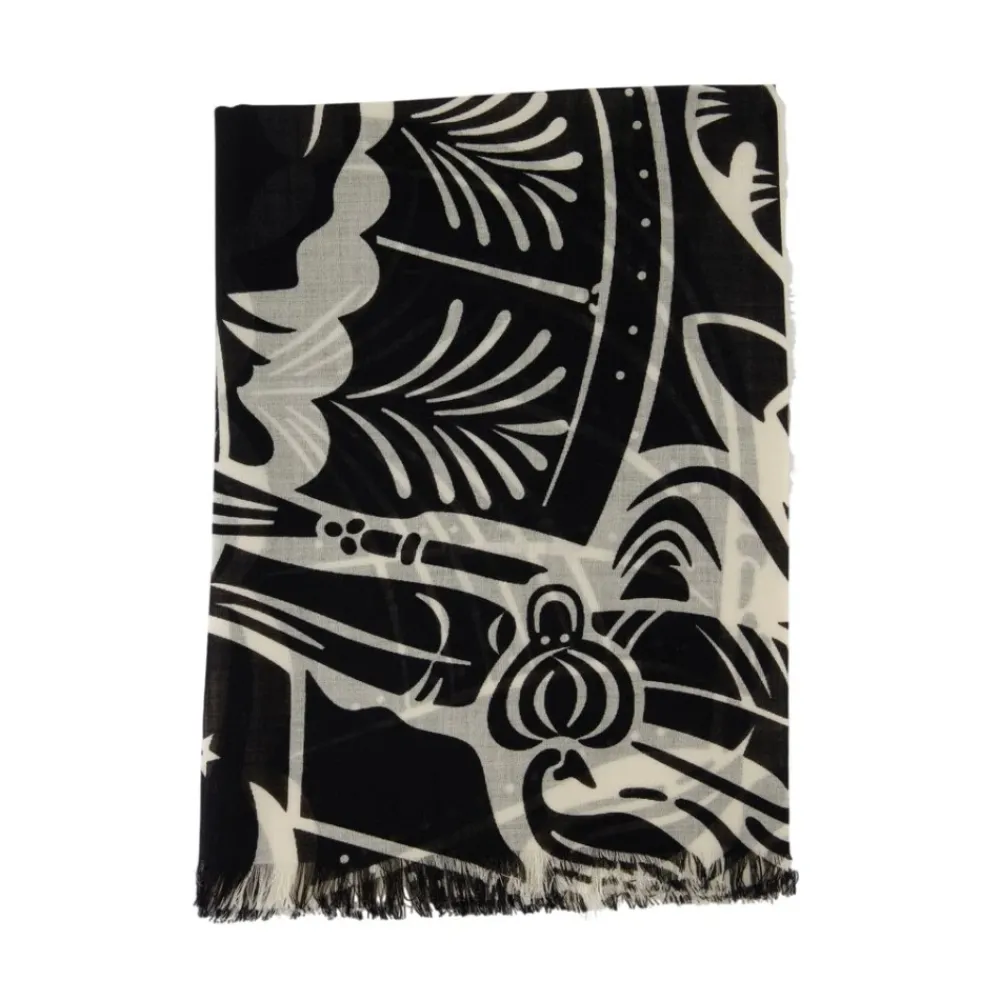 Burberry Tørklæder*Stor Uldtørklæde i Sort