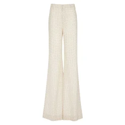 Balmain Bukser*Stort silketørklæde med tryk Beige