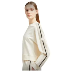 Moncler Sweatshirts*Stribet Hæklet Sweatshirt Sæt Beige