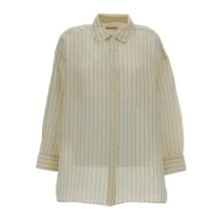 Casey Casey Bluser & Skjorter*Stribet silkeskjorte Beige