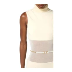 Elisabetta Franchi Kjoler*Strikket kjole med bælte Beige