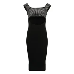 Giuseppe Di Morabito Kjoler*Strikket midi-kjole med pynt i form af nitter Sort