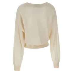 ROTATE Birger Christensen Striktrøjer & Sweatere*Strikket V-hals Sweater Hvid