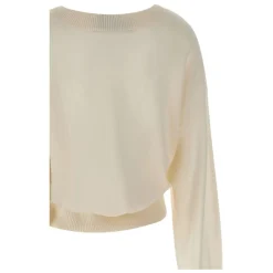 ROTATE Birger Christensen Striktrøjer & Sweatere*Strikket V-hals Sweater Hvid