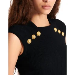 Balmain Striktrøjer & Sweatere*Striktrøje med 6 knapper Sort