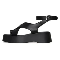 Cesare Gaspari Sandaler*Suede Cross-Strap Sandals - Black Sort