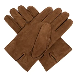Moschino Handsker*Suede handsker med broderet logo Brun
