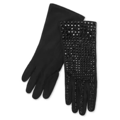 Philipp Plein Handsker*Suede Mid-Gloves Crystal Sort