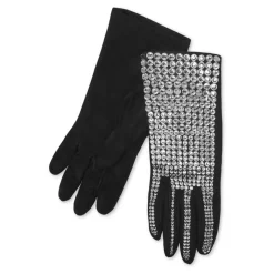 Philipp Plein Handsker*Suede Mid-Gloves Crystal Sort