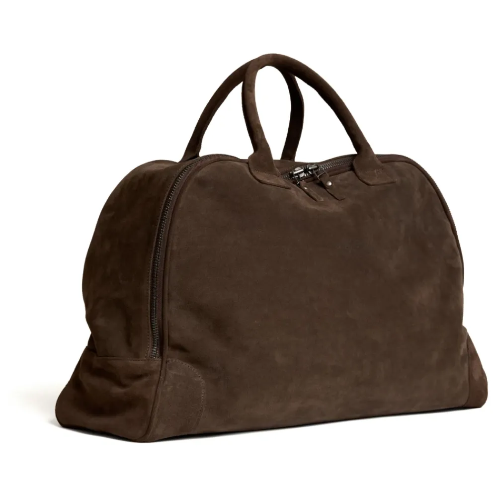 04651/ A trip in a bag Rejsetasker*Suede Weekender Bag Brun