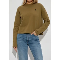 Ami Paris Sweatshirts*Sweatshirt med broderet logo Grøn