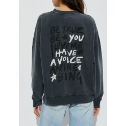 Anine Bing Sweatshirts*Sweatshirt med logo Grå