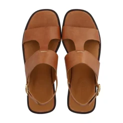 Angulus Sandaler*Tan Lædersandal med Dekorativ Syning Beige