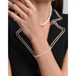 Nialaya Smykker*Tennis Bracelet in Gold Gul