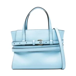 Moschino Bæltetasker*Tie Me Lille Læderhåndtaske Blå