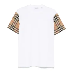 Burberry T-Shirts*Tjek Ærmer T-Shirt Hvid