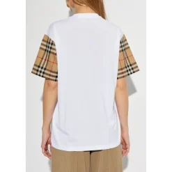 Burberry T-Shirts*Tjek Ærmer T-Shirt Hvid