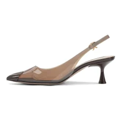 Gianvito Rossi Pumps|Stiletter*Transparent Slingback Kitten Heel Pumps Brun