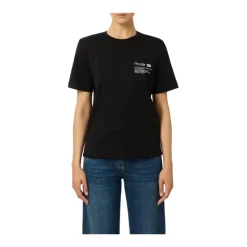 Elisabetta Franchi T-Shirts*T-shirt i kraftig bomuldsjersey med brystlomme Sort