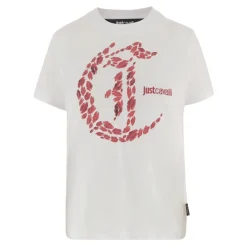 Just Cavalli T-Shirts*T-shirt i trykt bomuld Hvid