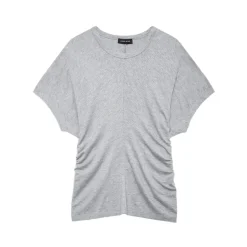 Anine Bing T-Shirts*T-shirt med rynket side Grå