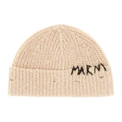 Marni Huer & Kasketter*Uld Beanie til stilfulde kvinder Beige