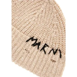 Marni Huer & Kasketter*Uld Beanie til stilfulde kvinder Beige