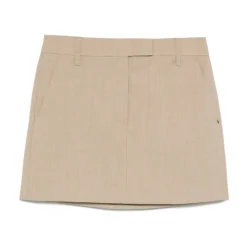 Sportmax Nederdele*Uld Mini Nederdel Lige Pasform Beige