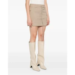 Sportmax Nederdele*Uld Mini Nederdel Lige Pasform Beige