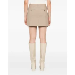 Sportmax Nederdele*Uld Mini Nederdel Lige Pasform Beige