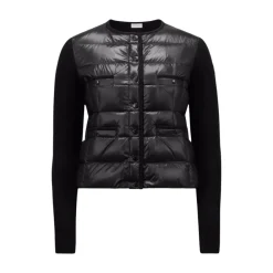 Moncler Jakker*Vatteret uld cardigan - Elegant klassiker Sort
