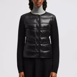 Moncler Jakker*Vatteret uld cardigan - Elegant klassiker Sort