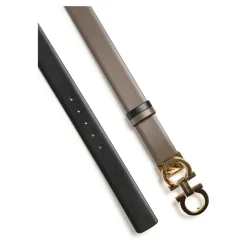 Ferragamo Bælter*Vendbar kalveskindbælte med dobbelt Gancini Brun