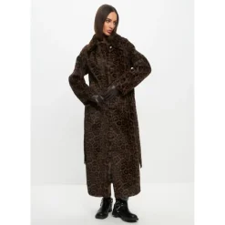 Cesare Gaspari Frakker*Vendbar Lang Vinter Faux Fur Frakke Sort