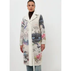 Cesare Gaspari Frakker*Vendbar Printet Frakke Catty - Hvid