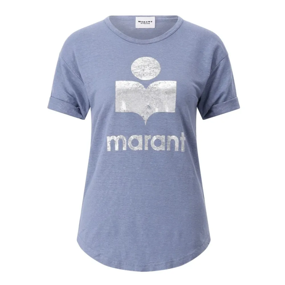 Isabel Marant T-Shirts*Vintage Logo T-shirt i Linned Blå