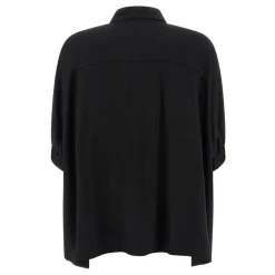 NUDE Bluser & Skjorter*Viskose Skjorte med Knapper Sort