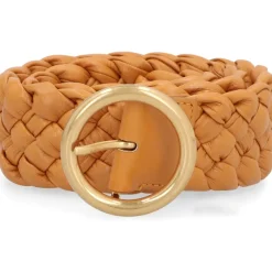 Bottega Veneta Bælter*Vævet læderbælte Guldspænde Brun
