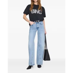 Anine Bing T-Shirts*Wagner Printed T-shirt Sort