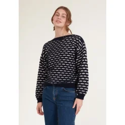 Basic Apparel Striktrøjer & Sweatere*Wava Sweater - Mørke Strik Blå